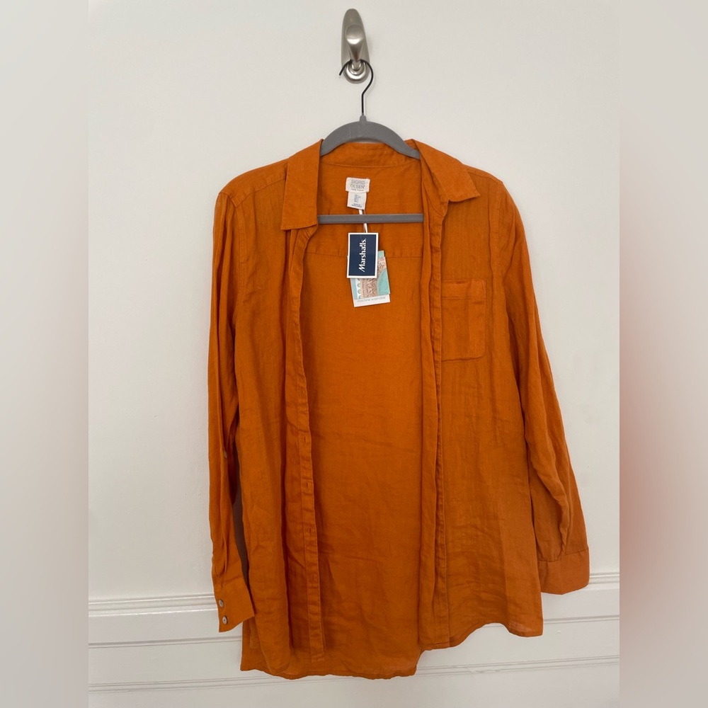 Burnt Orange Button Down Blouse